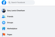 Screenshot of the group button on Facebook