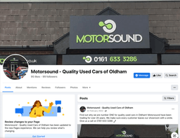 Example facebook page of a car dealership we work with at GL Digital