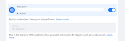 A screenshot of the the tracking pixel options you can choose when boosting a post on facebook