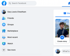 The settings option on a Facebook page