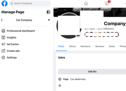 Page settings menu
