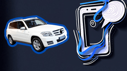 A cutout car next to a cutout phone indicating contact has occurred