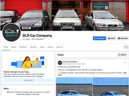 A screenshot of our client's facebook page showing features relevant to car dealers
