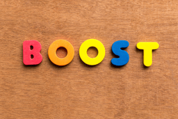 A few fridge magnets arranged to spell the word 'boost'