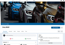 Screenshot of the Facebook group Only BMW on Facebook Desktop