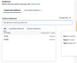A screen shot of the create ad sets interface in Facebook ads