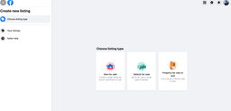 Create new listing options on Facebook marketplace