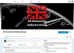 Screenshot of the Facebook group UK Automotive Industry Group on Facebook Desktop