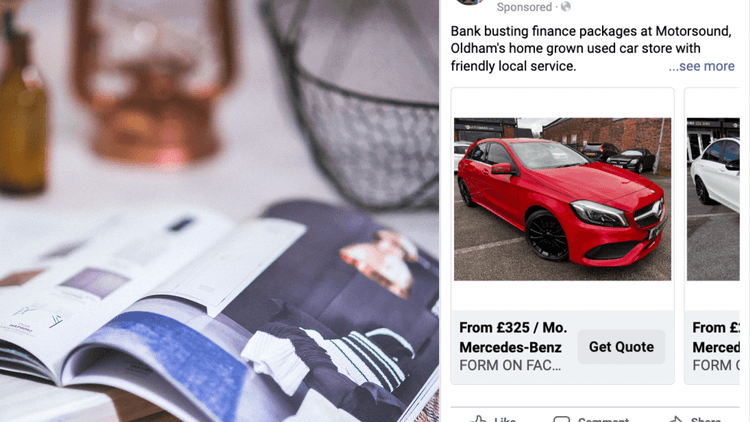 A header image for the blog post The Ultimate Guide to Facebook Catalog Ads for Car Dealers in 2023 from GL Digital Automotive Marketing