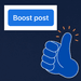 a thumb with a facebook post button