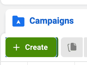 A screenshot of the green create button from a facebook ad manager